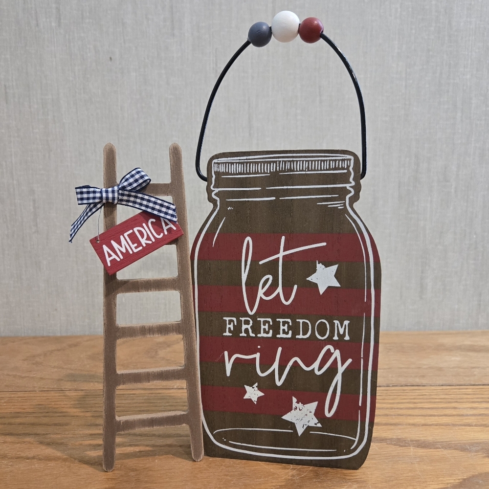 15 Pc Patriotic Tier Tray Decor Set - Picture 8 of 8